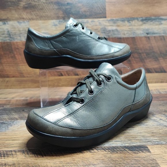 Ziera Women's Alley Oxford Gray Leather  Low Top Shoes Size 39.5EU / 8.5 US - Picture 1 of 8